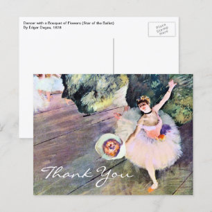 Carte Postale Danseuse au bouquet de fleurs par Edgar Degas