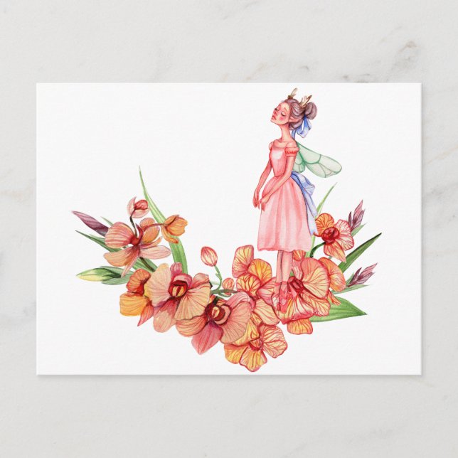 Carte Postale Danseuse de ballet à l'aquarelle (Devant)