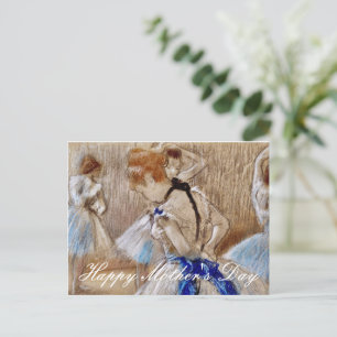 Carte Postale Danseuse de Degas avec ruban bleu