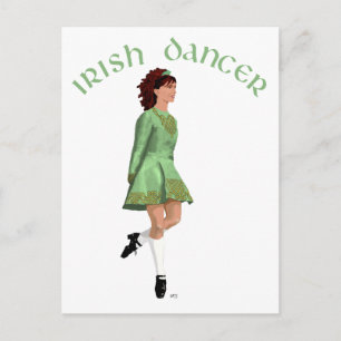Carte Postale Danseuse de step irlandais - Vert