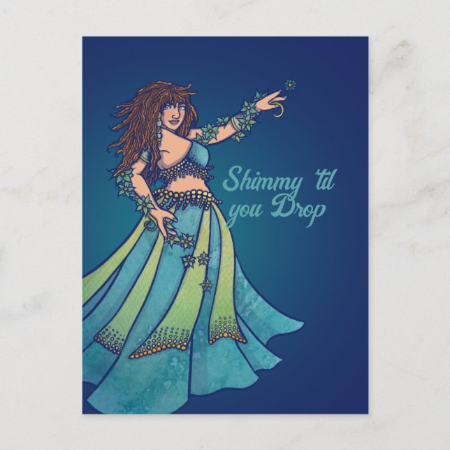 Carte Postale Danseuse du ventre Ruby Teal Art  (Devant)