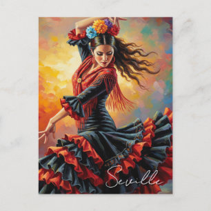 Carte Postale Danseuse flamenco Séville Espagne Voyage