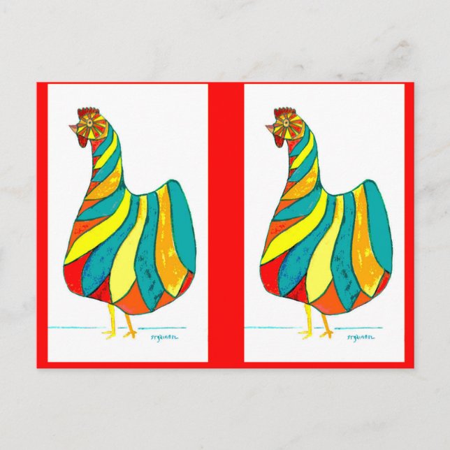 Carte Postale Danseuse folk Hen x2 (Devant)