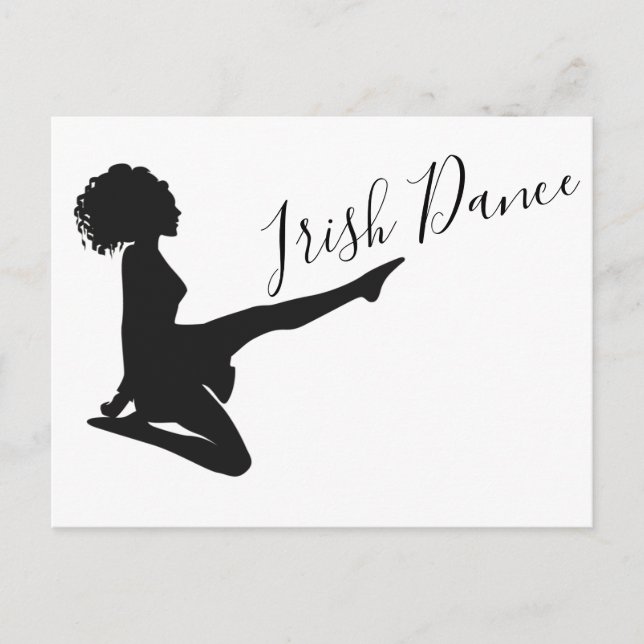 Carte Postale Danseuse Irlandaise Chaussure Douce Noir et Blanc  (Devant)