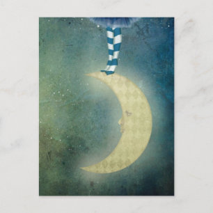 Carte Postale danseuse sur la lune