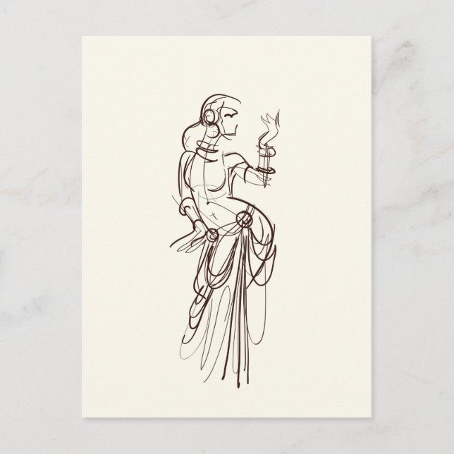 Carte Postale danseuse tzigane de fusion tribale (Devant)