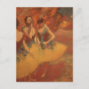 Carte Postale Danseuses de ballet orange Edgar Degas