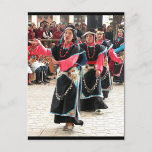 Carte Postale Danseuses tibétaines Costume traditionnel