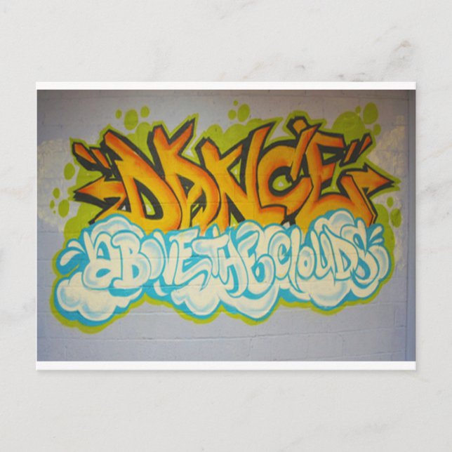 Carte Postale Dansez au-dessus du Graffiti Clouds (Devant)