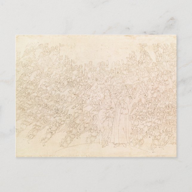 Carte Postale Dante et Béatrice, de Dante's `Divine (Devant)