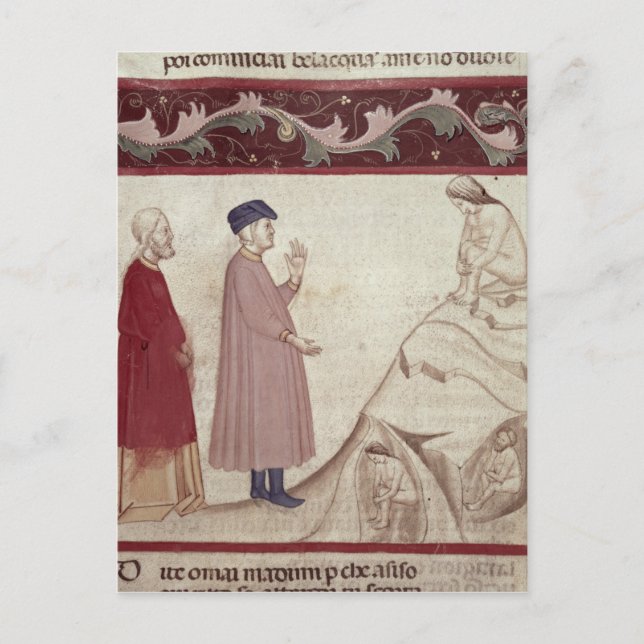 Carte Postale Dante et Virgil rencontrent les âmes emprisonnées (Devant)