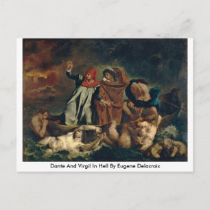 Carte Postale Dante Et Virgile En Enfer Par Eugene Delacroix
