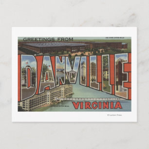 Carte Postale Danville, Virginie - Scènes de grandes lettres