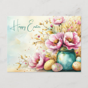 Carte postale d'Aquarell Oster avec oeufs de Pâque