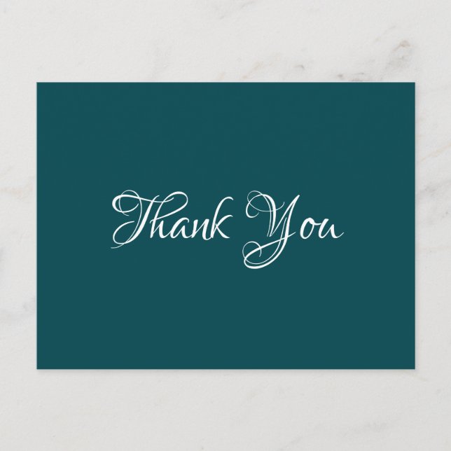 Carte Postale Dark Cyan Chic Événement Mariage Cadeau Budget Mer (Devant)