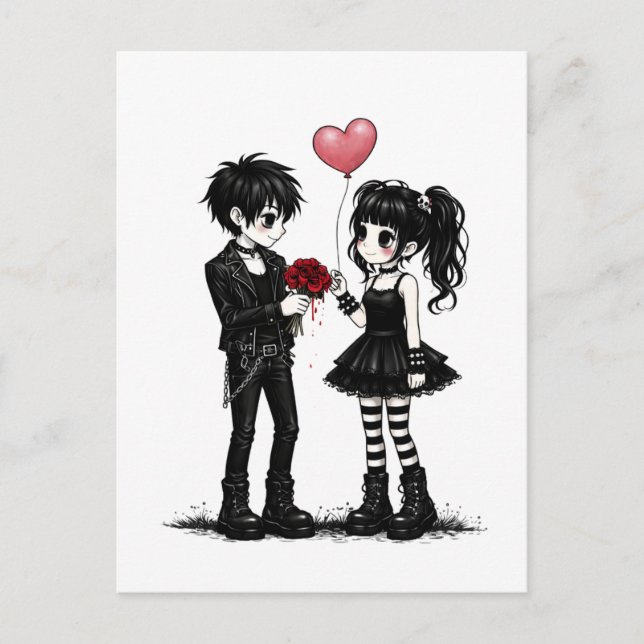 Carte Postale Dark Romance Goth Valentine Postcard (Devant)