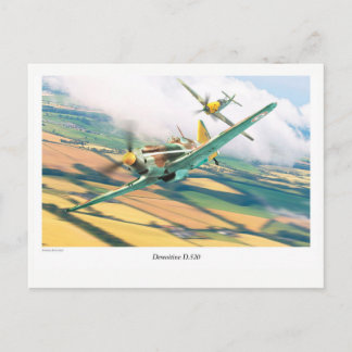 Carte postale d'art aéronautique "Dewoitine D.520"