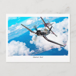 Carte postale d'art d'aviation "F4U Corsair"