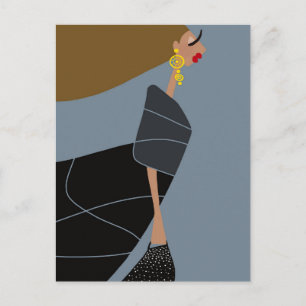 Carte postale d'art de mode glamour de style moder