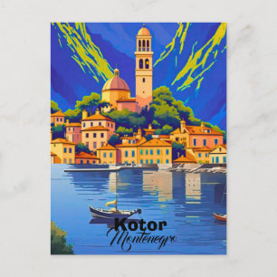 Carte postale d'art de voyage Kotor Montenegro, Vo