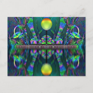 Carte postale d'art fantastique du globe silurien