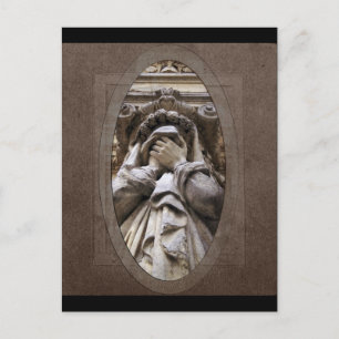 Carte postale d'art funéraire de pleurs