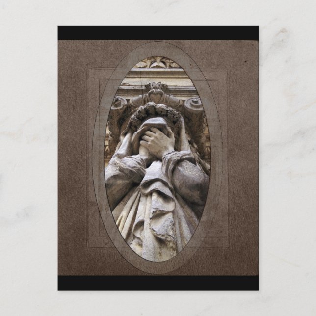 Carte postale d'art funéraire de pleurs (Devant)