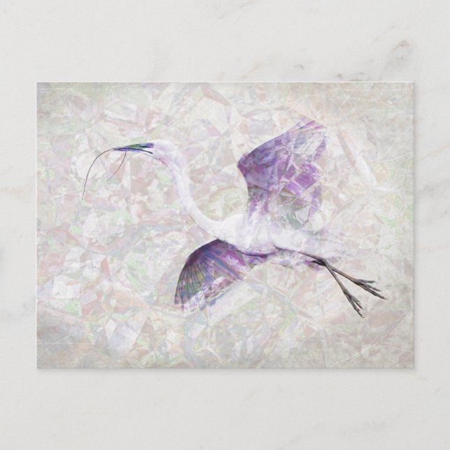 Carte postale d'art numérique du Grand Héron (Devant)