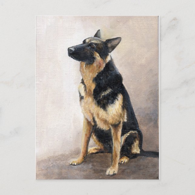 Carte postale d'art original Berger allemand (Devant)