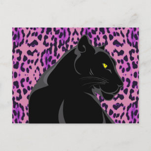 CARTE POSTALE D'ART PANTHER NOIR