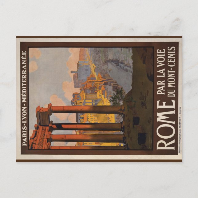 Carte postale d'art voyage vintage Rome 1920 (Devant)