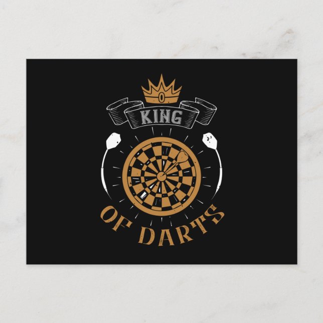 Carte Postale Darts - Roi des fléchettes (Devant)