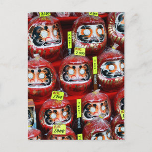 Carte Postale Daruma Bonne Chance Poupées du Japon