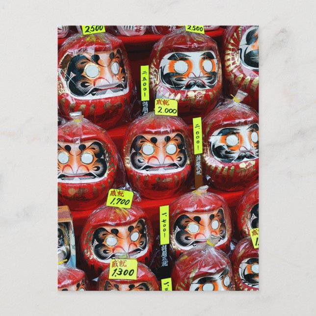 Carte Postale Daruma Bonne Chance Poupées du Japon (Devant)