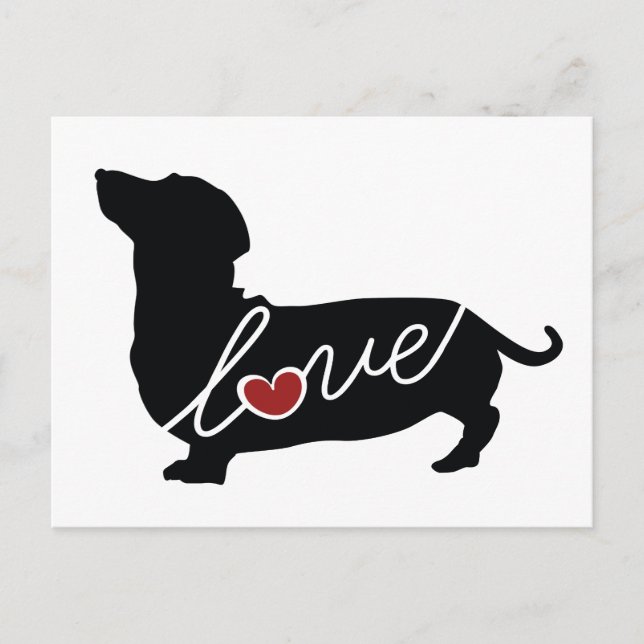 Carte Postale Dashund Wiener Dog Love (Devant)