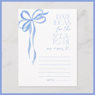 Carte Postale Date Idées Blue Bow Fête des mariées Jeu