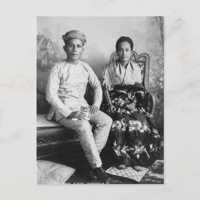 Carte Postale Dato Mandi et sa femme - Philippines (Devant)