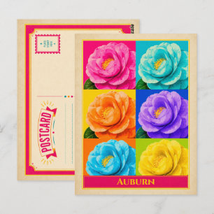 Carte postale d'Auburn Alabama Fleur de camélia Vi