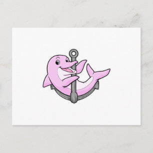 Carte Postale Dauphin avec Ancre