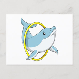 Carte Postale Dauphin avec anneau