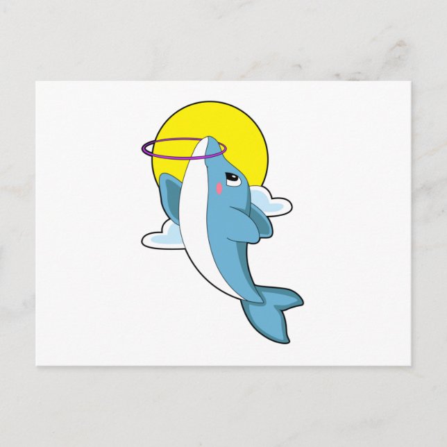 Carte Postale Dauphin avec pneus Fitness (Devant)