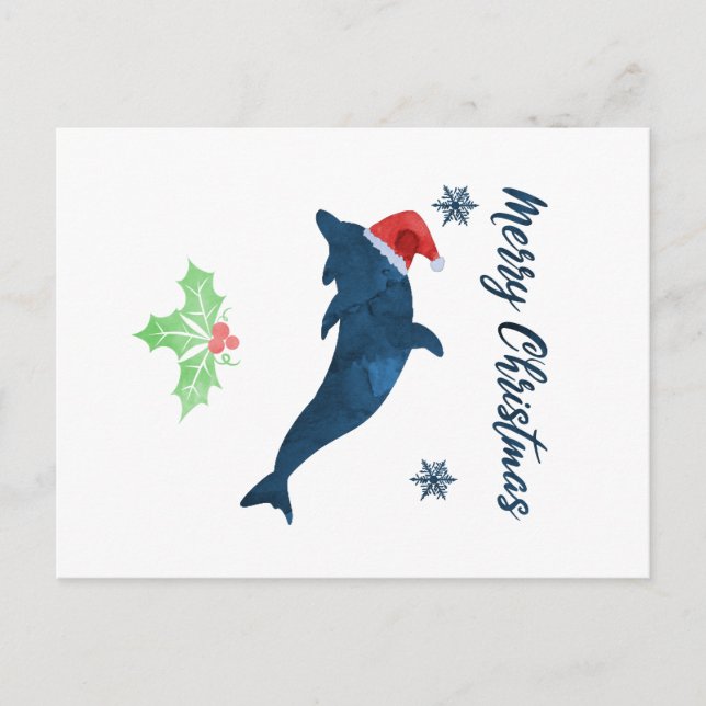 Carte Postale Dauphin de Noël (Devant)