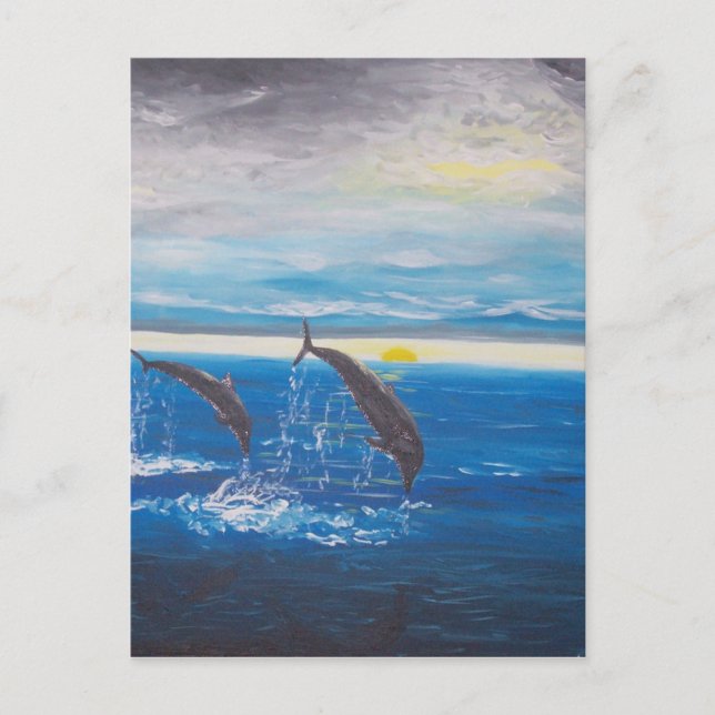 Carte Postale Dauphins (Devant)