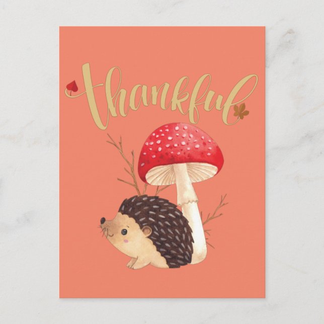 Carte postale d'automne Thanksgiving Cute Kawaii H (Devant)