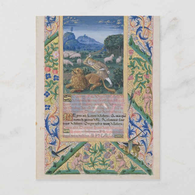 Carte Postale David défend les brebis de son père contre un (Devant)