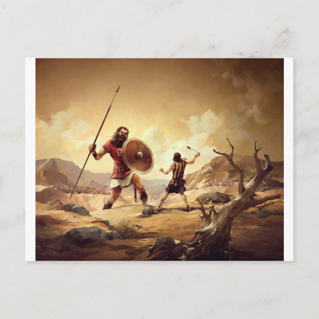 Carte Postale David et Goliath (Devant)