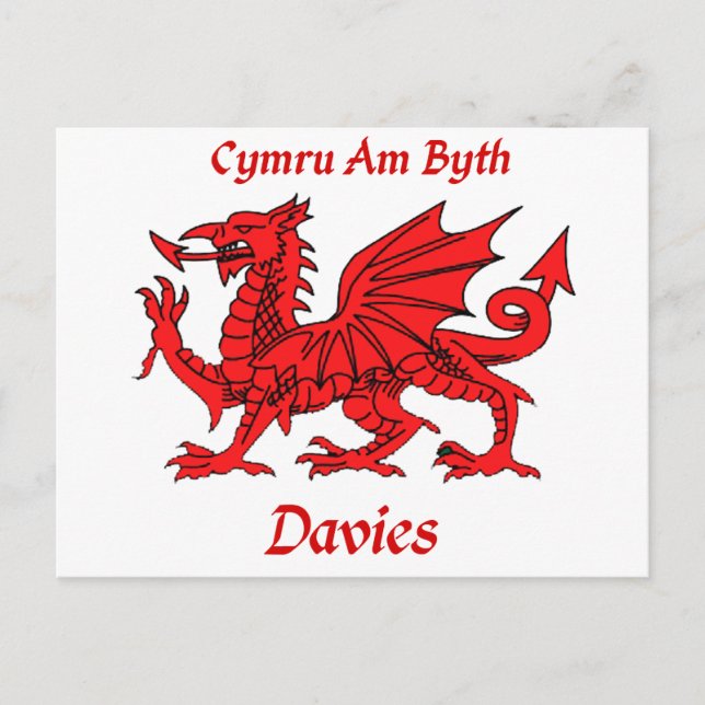 Carte Postale Davies Welsh Dragon (Devant)