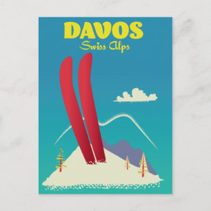 Carte Postale Davos Alpes suisses