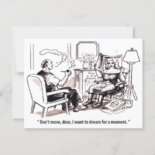 Carte Postale Daydreamer, relation homme et femme, Humour,