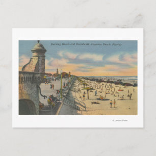 Carte Postale Daytona Beach, FL - Boardwalk Vue sur la plage